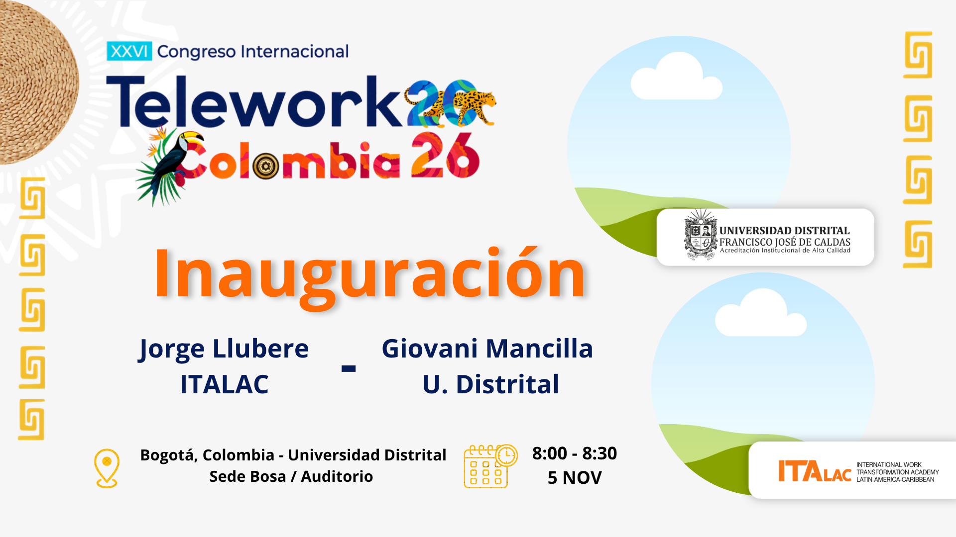 Inauguración - Bienvenida al evento 